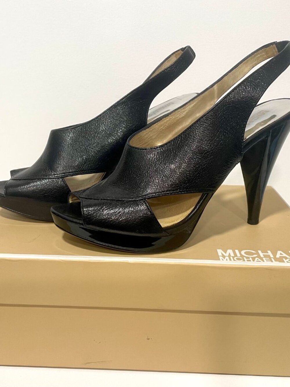 Michael Kors Tonne Black Sling High Heel Slingback